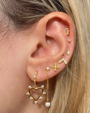 Izoa Earrings Izoa Nicole Drop Stud Earrings Gold IZ-E-D1050