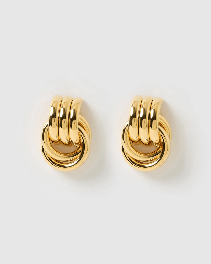 Izoa Fusion Stud Earrings Gold