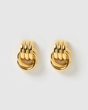 Izoa Fusion Stud Earrings Gold