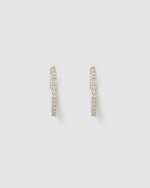 Izoa Geo Huggie Earrings Silver
