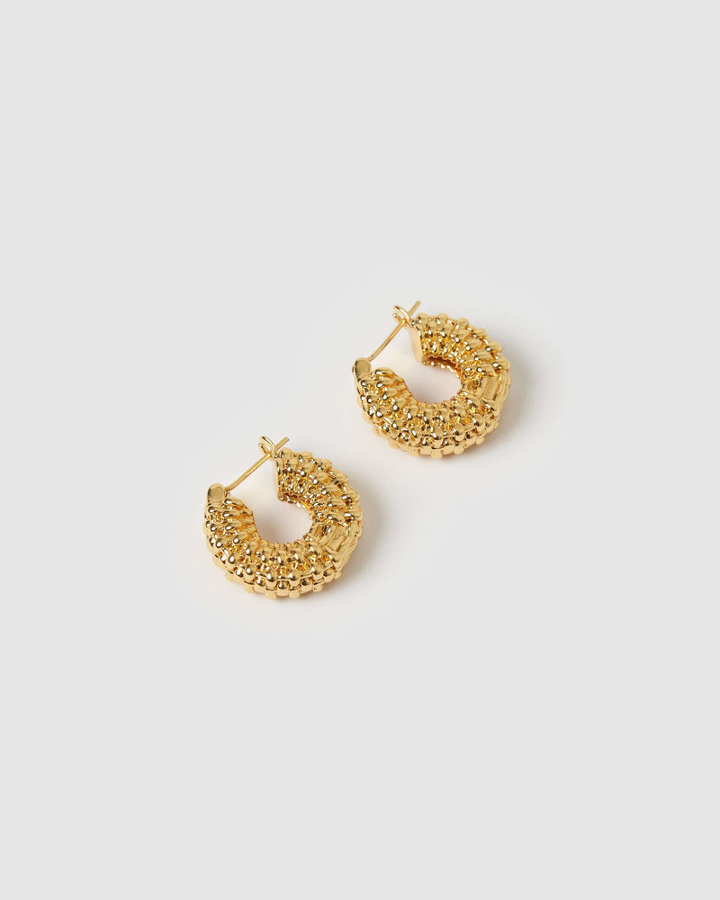 Izoa Earrings Izoa Giselle Hoop Earrings Gold IZ-GISELLEHOOP-GLD