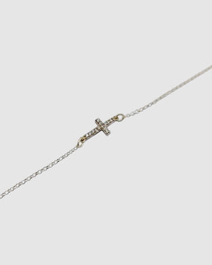 Izoa Halo Cross Bracelet Silver