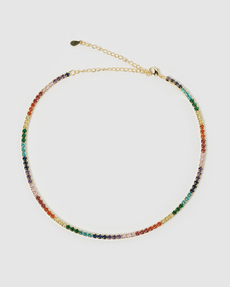 Izoa Indie Tennis Choker Gold Multi