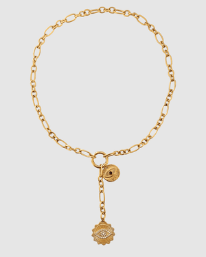 Izoa Isabella Eye Pendant Necklace Gold