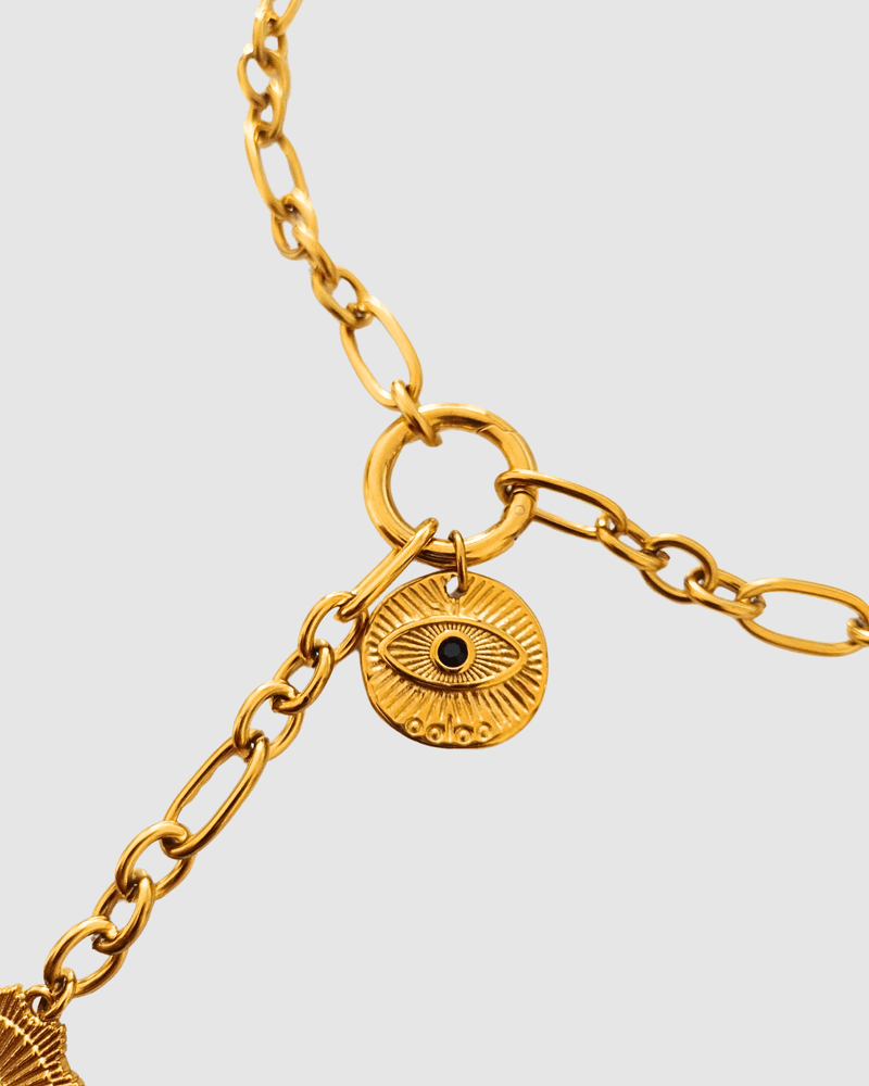 Izoa Isabella Eye Pendant Necklace Gold