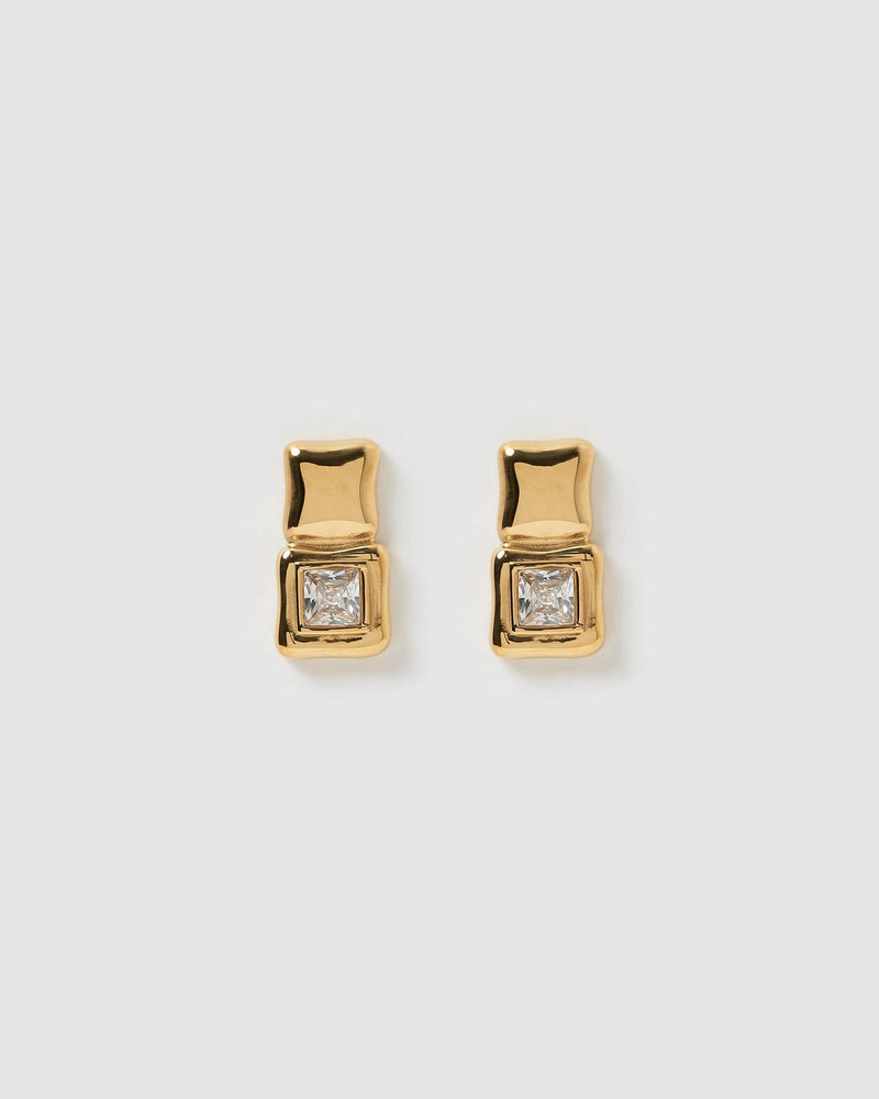 Izoa Joanne Stud Earrings Gold