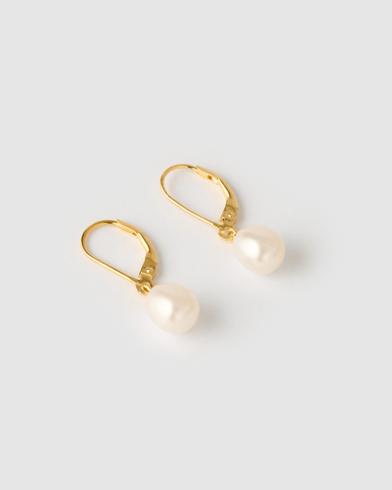 Izoa Juliet Earrings Gold Pearl