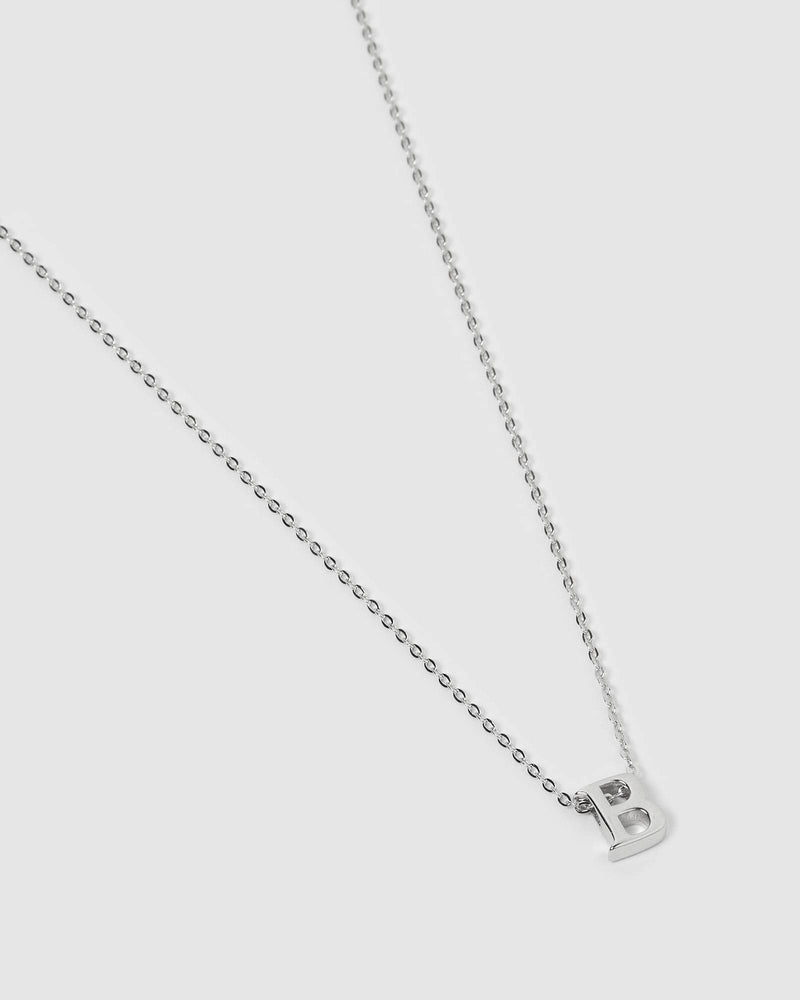 Izoa Kids Alphabet Letter B Necklace Sterling Silver