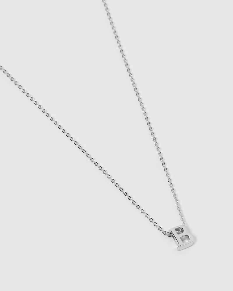 Izoa Kids Alphabet Letter B Necklace Sterling Silver