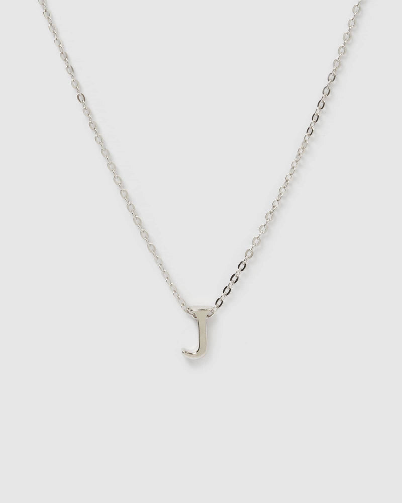 Izoa Kids Alphabet Letter J Necklace Sterling Silver