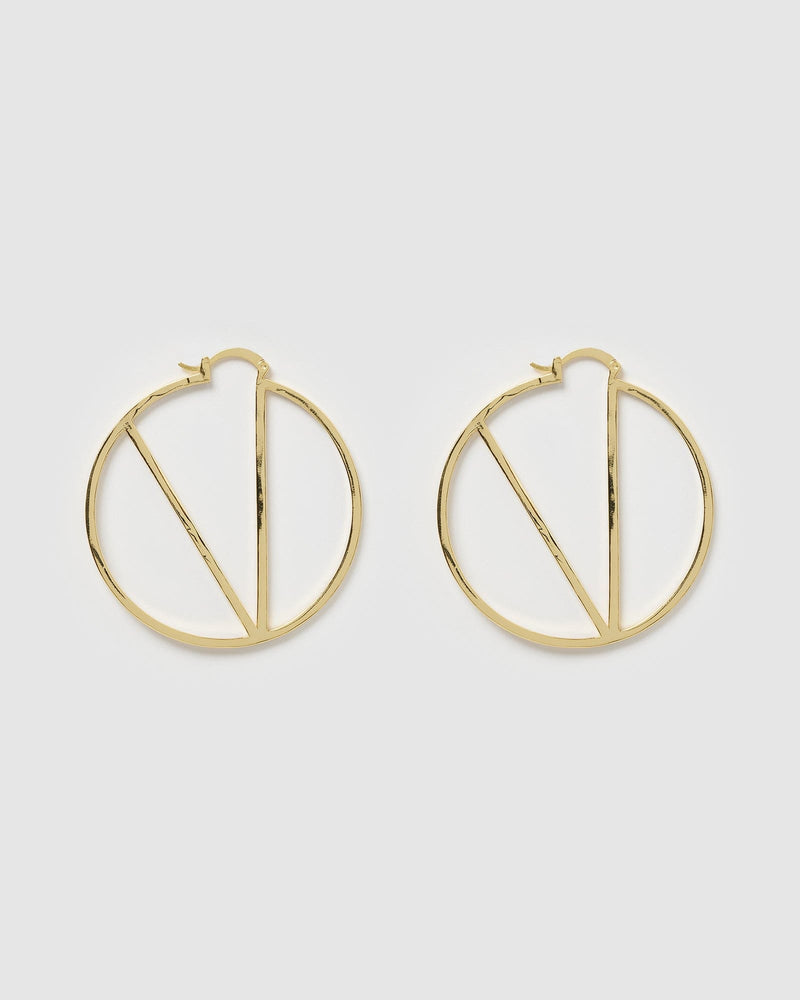 Izoa Alphabet Letter V Hoop Earrings