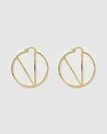 Izoa Alphabet Letter V Hoop Earrings