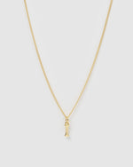 Izoa Alphabet Letter I Necklace Gold