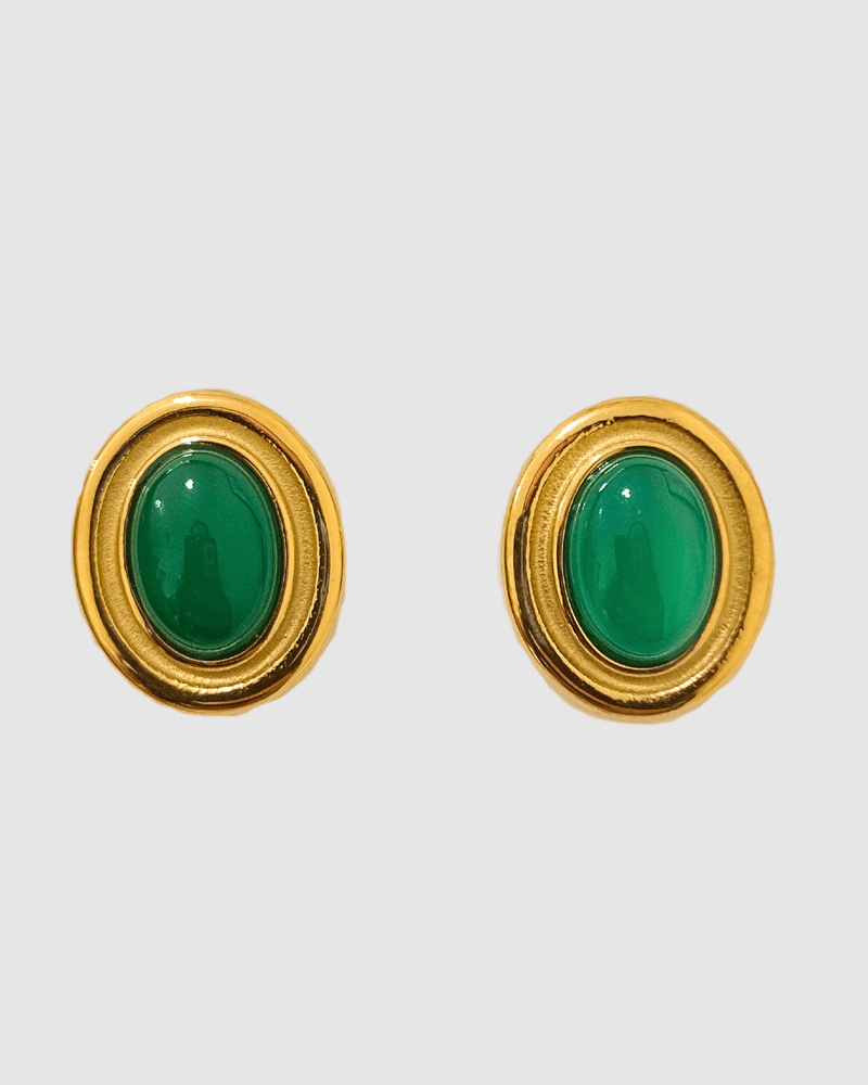 Izoa Lola Stud Earring Green