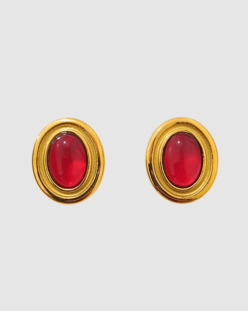 Izoa Lola Stud Earring Red