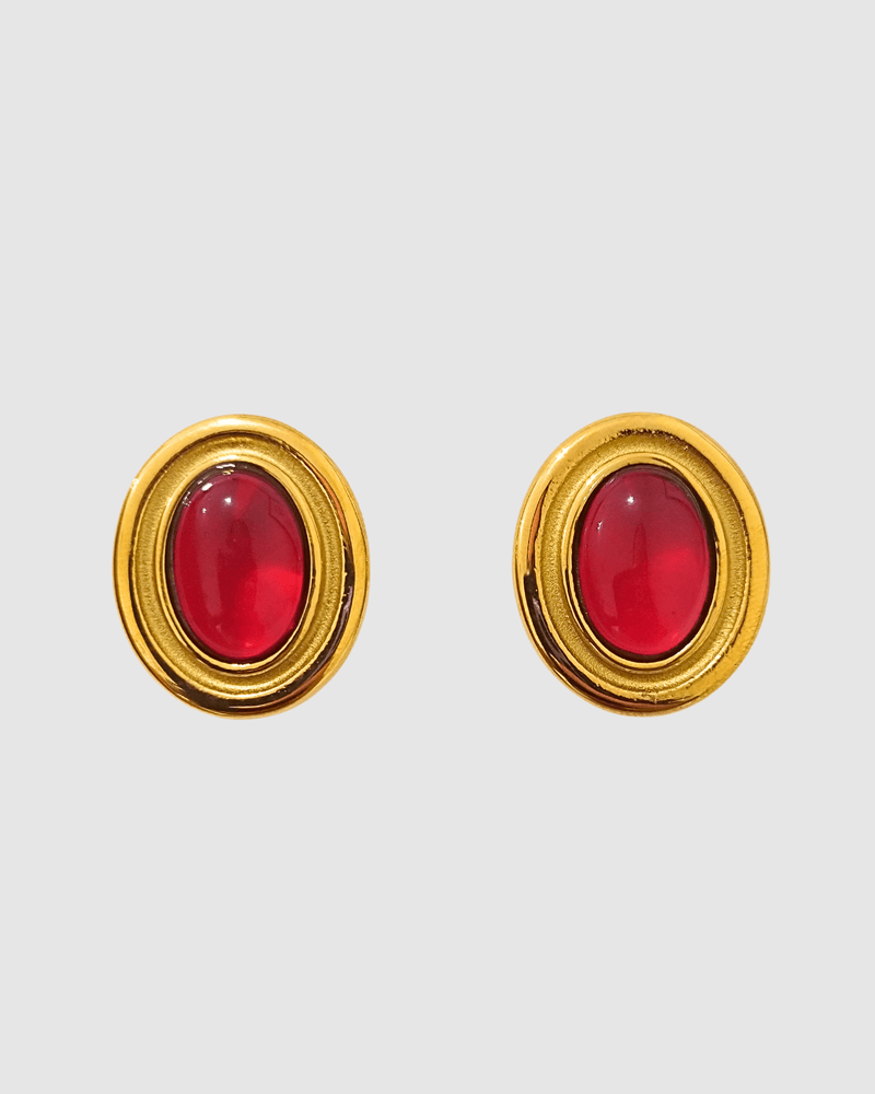Izoa Lola Stud Earring Red