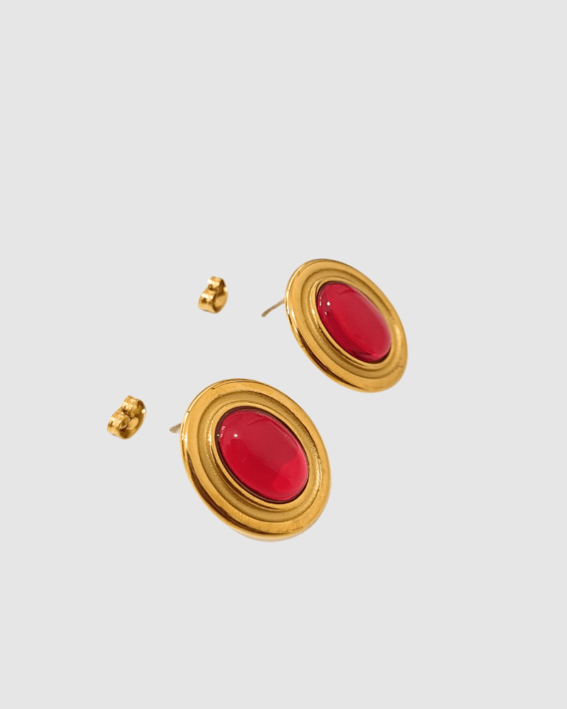 Izoa Lola Stud Earring Red