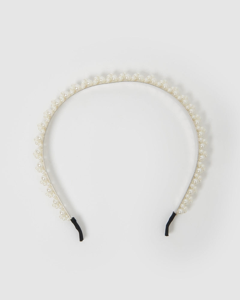Izoa Hair Accessories Izoa Margot Headband White IZ-MARGOTHEADBAND