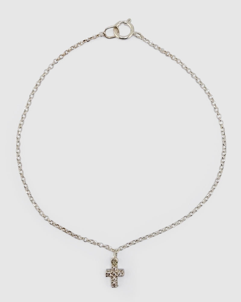 Izoa Mini Cross Bracelet Silver