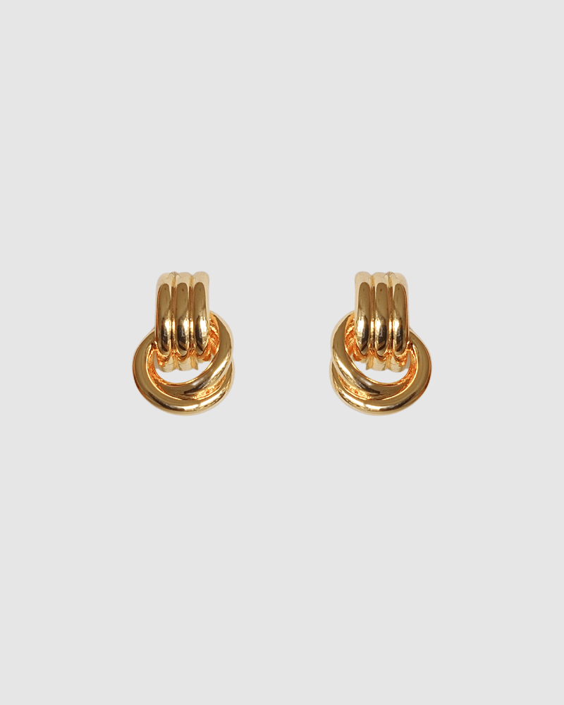 Izoa Mini Fusion Stud Earrings Gold