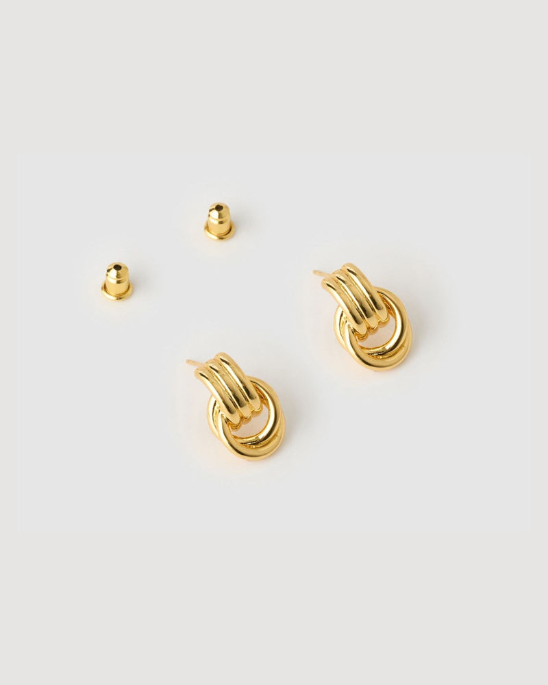 Izoa Mini Fusion Stud Earrings Gold