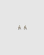 Izoa Alphabet Mini Letter A Stud Earrings Silver