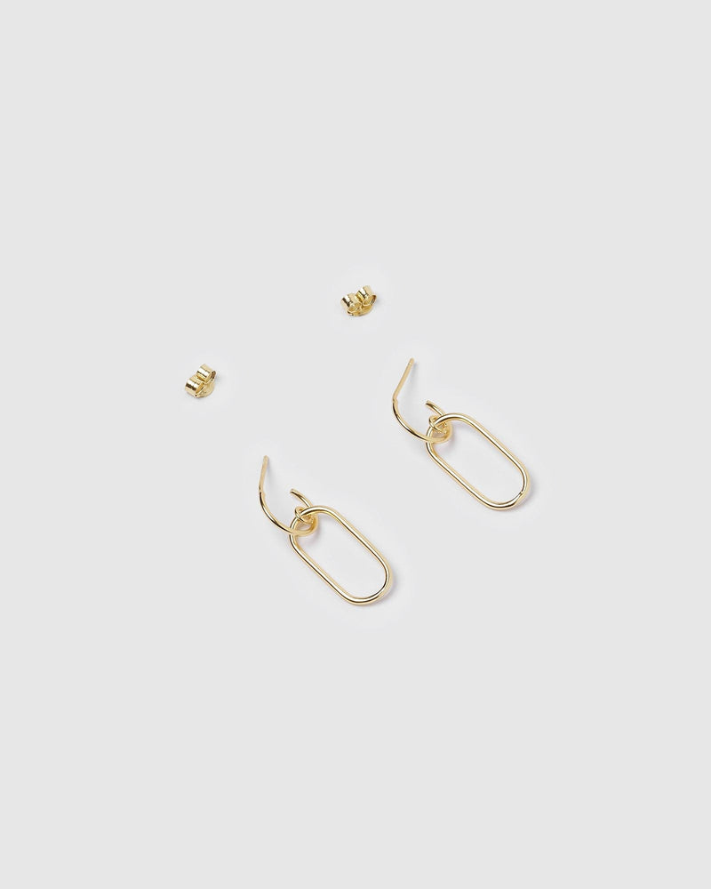 Izoa Earrings Izoa Mini Link Earrings Gold IZ-MINILINK-GLD