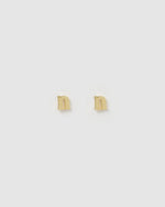Izoa Little Letter N Stud Earrings Gold