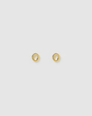Izoa Little Letter O Stud Earrings Gold