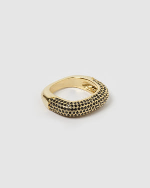 Izoa Misty Ring Black Gold