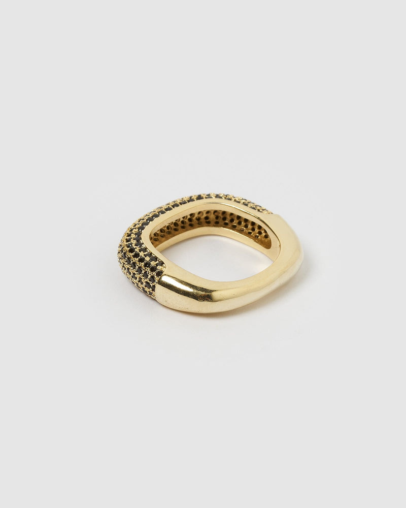 Izoa Misty Ring Black Gold