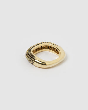 Izoa Misty Ring Black Gold
