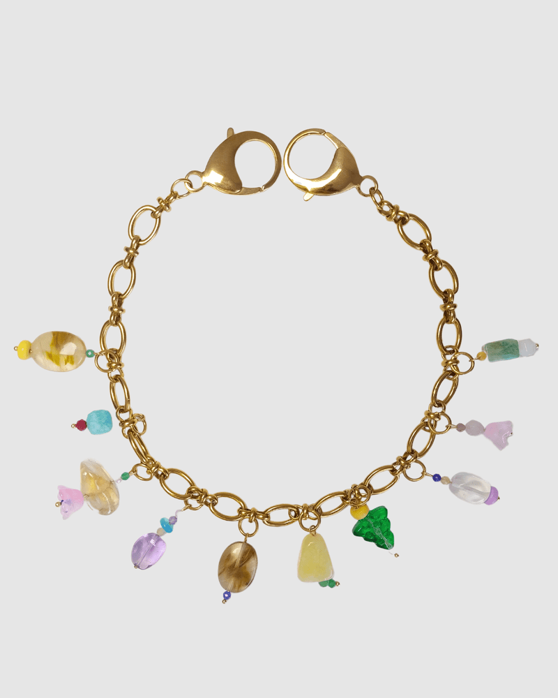 Izoa Multi Gem Bag Charm Chain