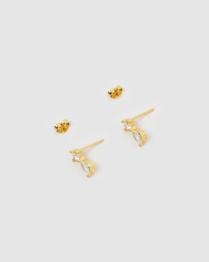 Izoa Earrings Izoa Odette Stud Earrings Gold IZ-ODETTESTUD-GLDCLR