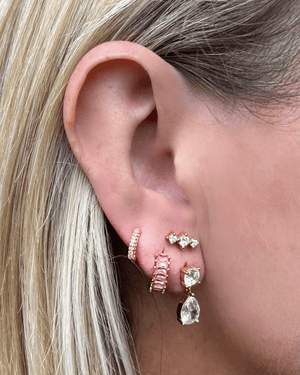 Izoa Earrings Izoa Ottie Stud Earrings Gold IZ-OTTIESTUD-GLDCLR