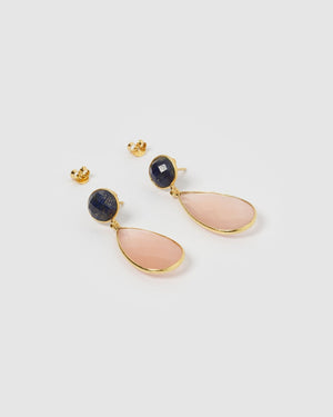 
                
                    Load image into Gallery viewer, Izoa Earrings Izoa Patience Earrings Pink Blue IZ-PATIENCEEAR-PINK
                
            