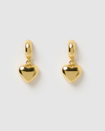 Izoa Penny Heart Stud Earrings Gold