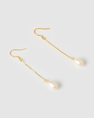 Izoa Petra Drop Hook Earrings Gold
