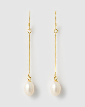 Izoa Petra Drop Hook Earrings Gold