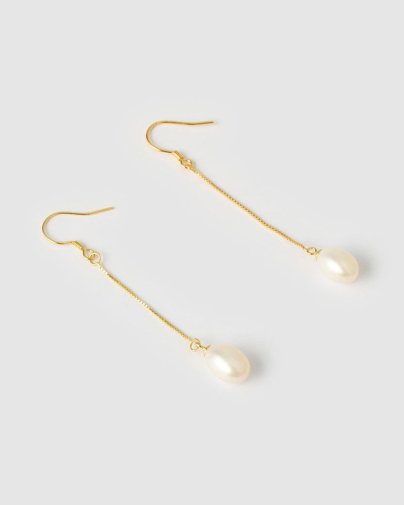 Izoa Petra Drop Hook Earrings Gold