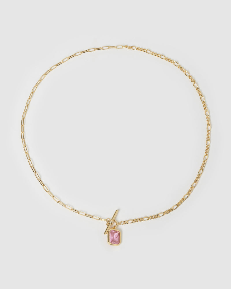 Izoa Radiance Necklace Gold Pink