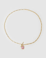 Izoa Radiance Necklace Gold Pink