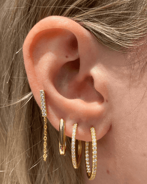 Izoa Earrings Izoa Rae Hoop Earrings Gold IZ-RAEHOOP-GLD