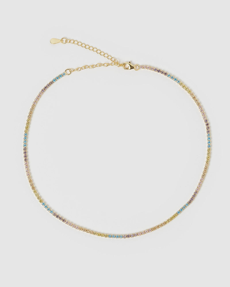 Izoa Renee Tennis Choker Gold Multi