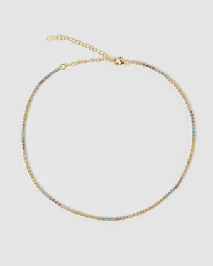 Izoa Renee Tennis Choker Gold Multi