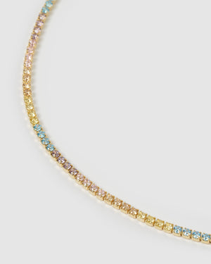Izoa Renee Tennis Choker Gold Multi
