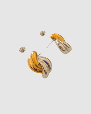 Izoa Rosalie Stud Earrings Mix Metal