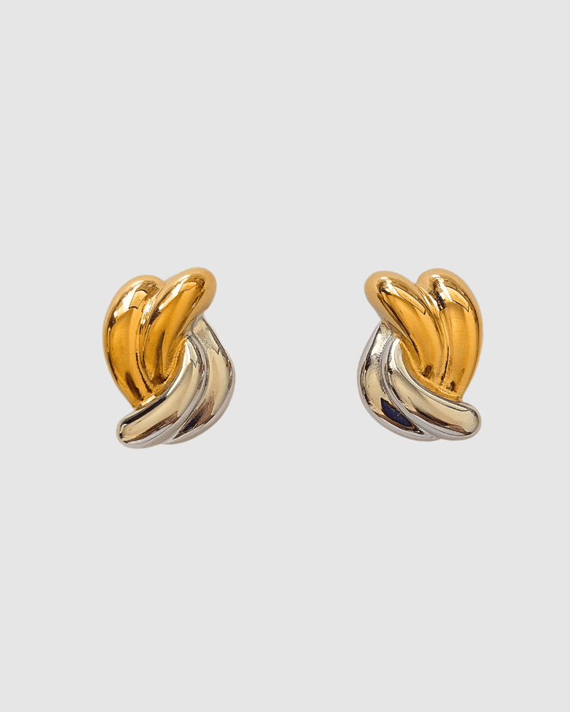 Izoa Rosalie Stud Earrings Mix Metal