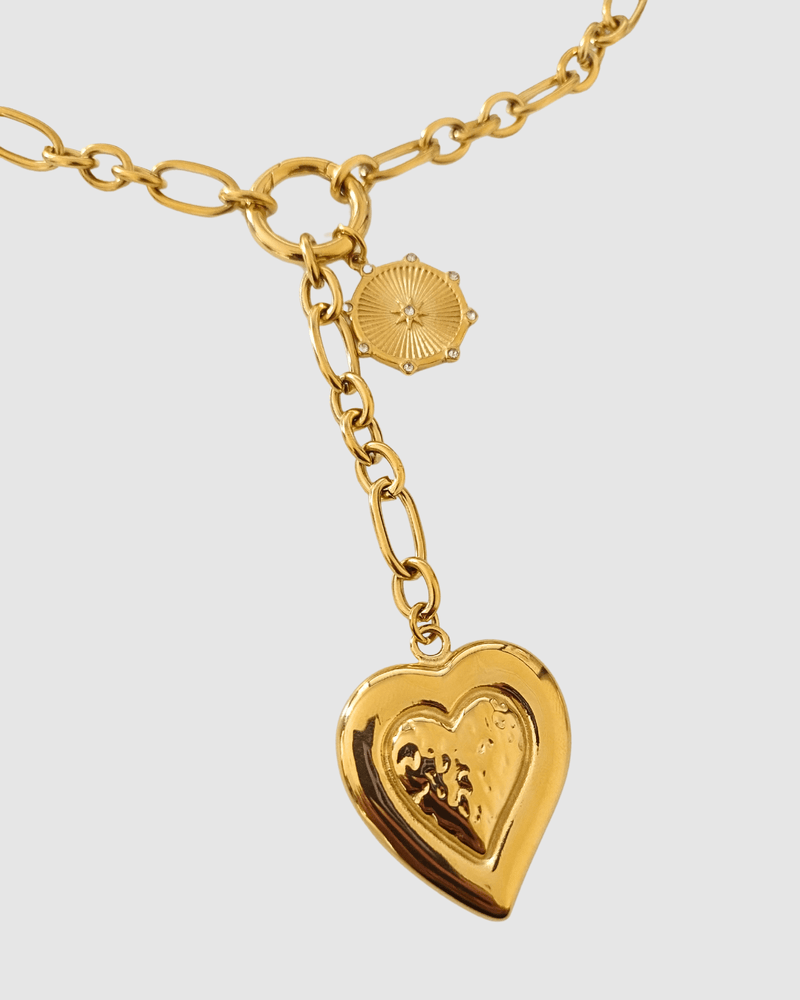 Izoa Sophia Heart Necklace Gold