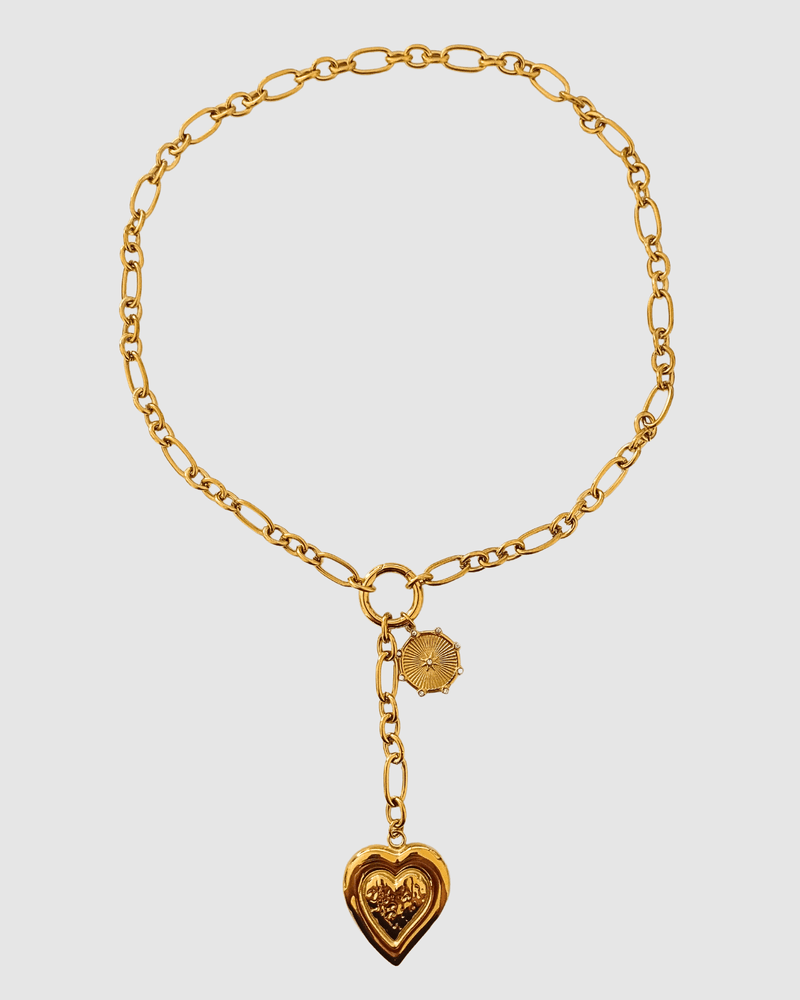 Izoa Sophia Heart Necklace Gold